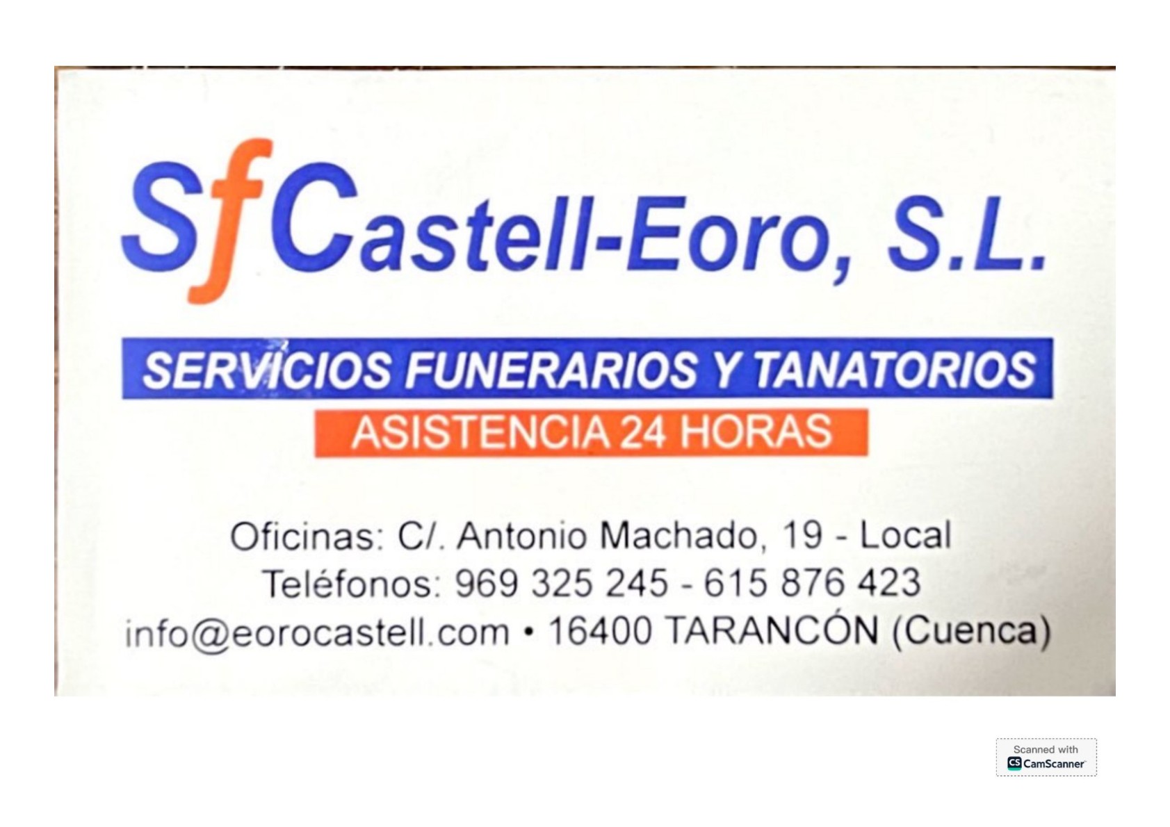 Logo de SF Castell-Eoro, Servicios Funerarios y Tanatorios